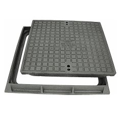 Silniční litinový poklop CH4 - D400, čtvercový 700, se zámkem