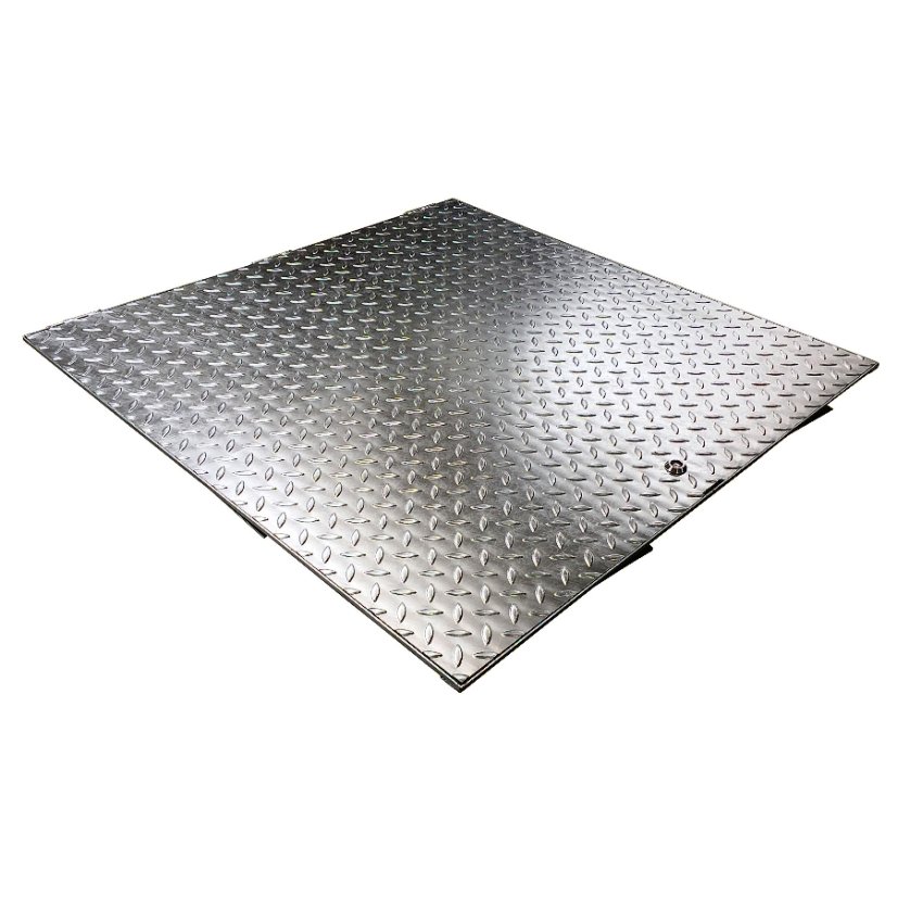 Chodníkový ocelový poklop, pozinkovaný, třída A15, s těsněním a uzamykáním