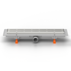 Lineární plastový žlab s bočním odtokem DN 40, nerez rámeček, LINE