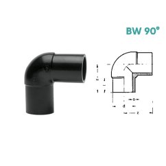KOLENO 90°  – DLOUHÉ PROVEDENÍ - BW 90°