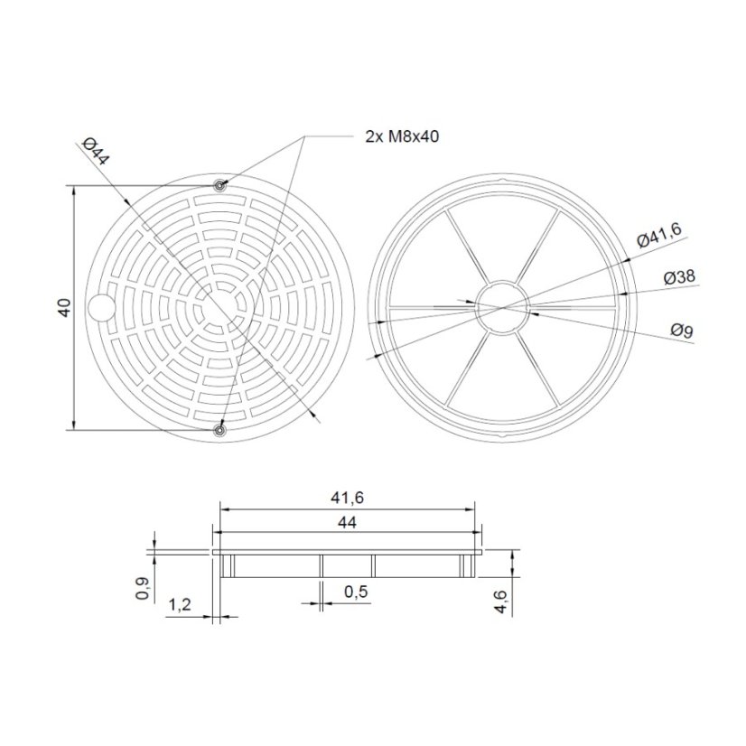 Poklop PP na hladké potrubí DN400