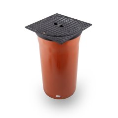 Litinový čtvercový poklop, zatížení B125, včetně teleskopu DN 315