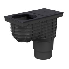 Lapač střešních splavenin spodní DN110/DN125, litinový povrch, pro svod Ø100