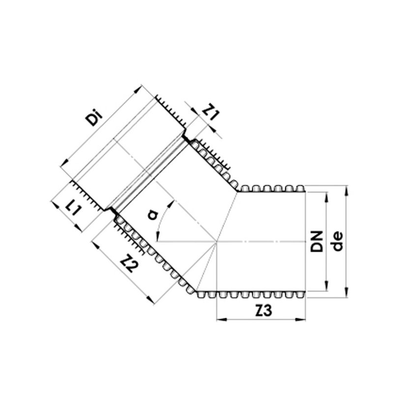 INCOR PP koleno 300 - Úhel kolene: 30°