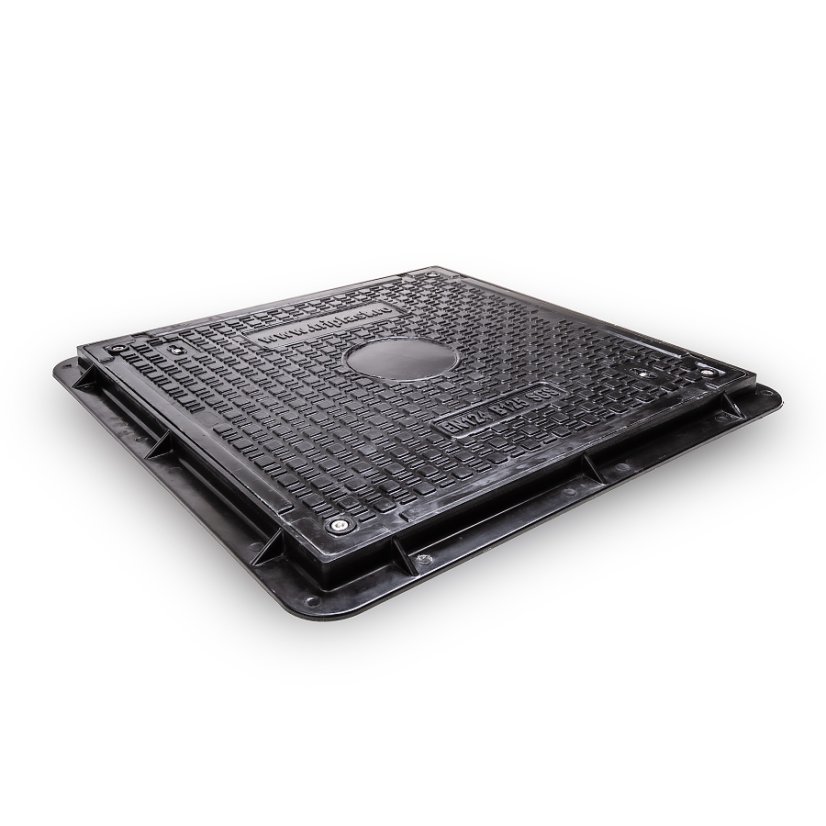 Poklop kompozitní čtvercový 600x600 mm, zatížení B125, uzamykatelný