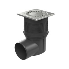 Kanalizační vpusť boční, vodní hladina, nerezová mřížka 150x150