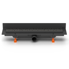 Lineární plastový žlab DN 40, ke stěně, černý, SQUARE