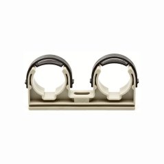 Dvojpříchytka na potrubí z plastu s třmenem D 2x32