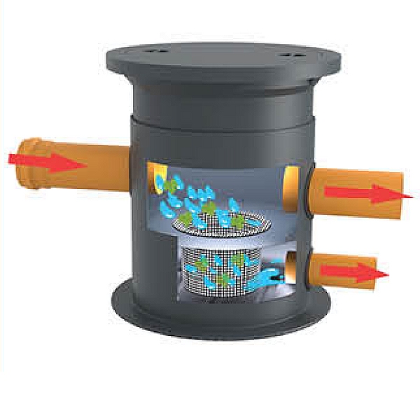 Externí filtr WS-RS/FE přítok DN 160 přepad DN160