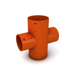 Dvojodbočka drenážní 90°, DN 100/80/100/80