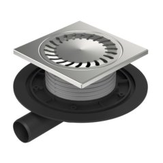 Podlahová vpusť boční DN40, nerez rámeček, mřížka SUN