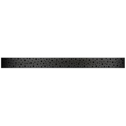 Lineární plastový žlab DN 50 s otočným sifonem 360°, černý, SQUARE