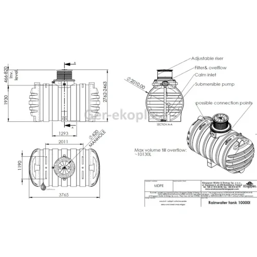 Nádrž RAINSTORE PRO 10 000 litrů