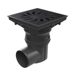 Kanalizační vpusť boční 75-110, vodní hladina, litinová mřížka 250x250