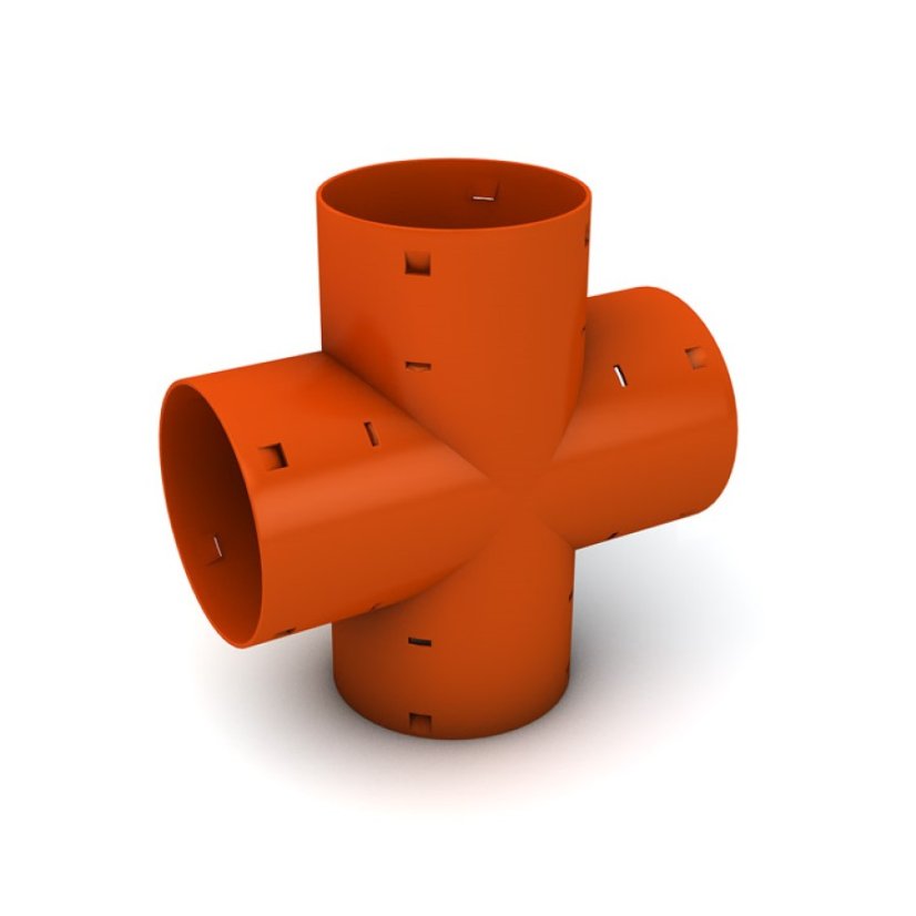 Dvojodbočka drenážní 90°,  DN  100/100/100/100