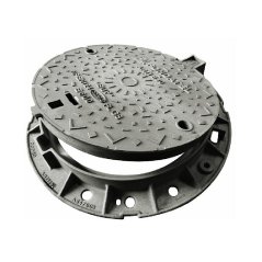 Silniční litinový poklop ARTI R 60 - E600, s kruhovým rámem