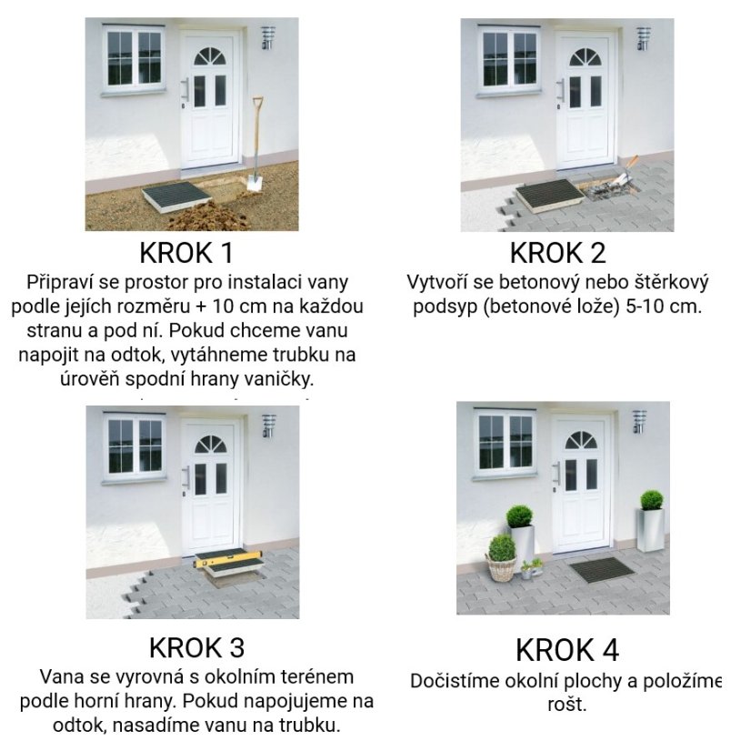 Venkovní čistící rohož MEARIN s hrubosrstými lamelami