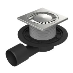 Podlahová vpusť boční DN50/75, nerez rámeček, mřížka SUN