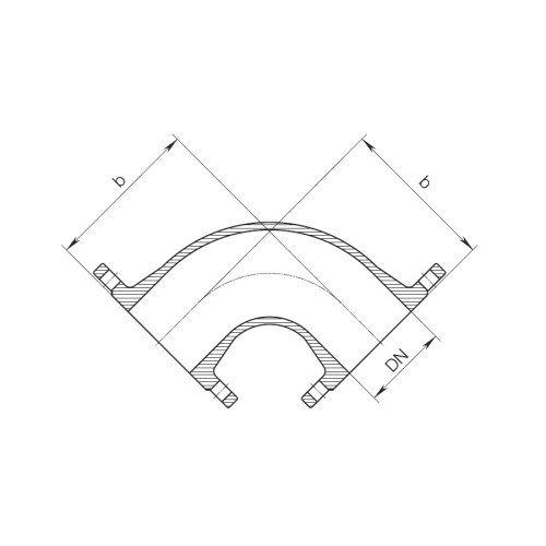 PŘÍRUBOVÉ KOLENO Q 90° č.8530 - Dimenze 8530: 50