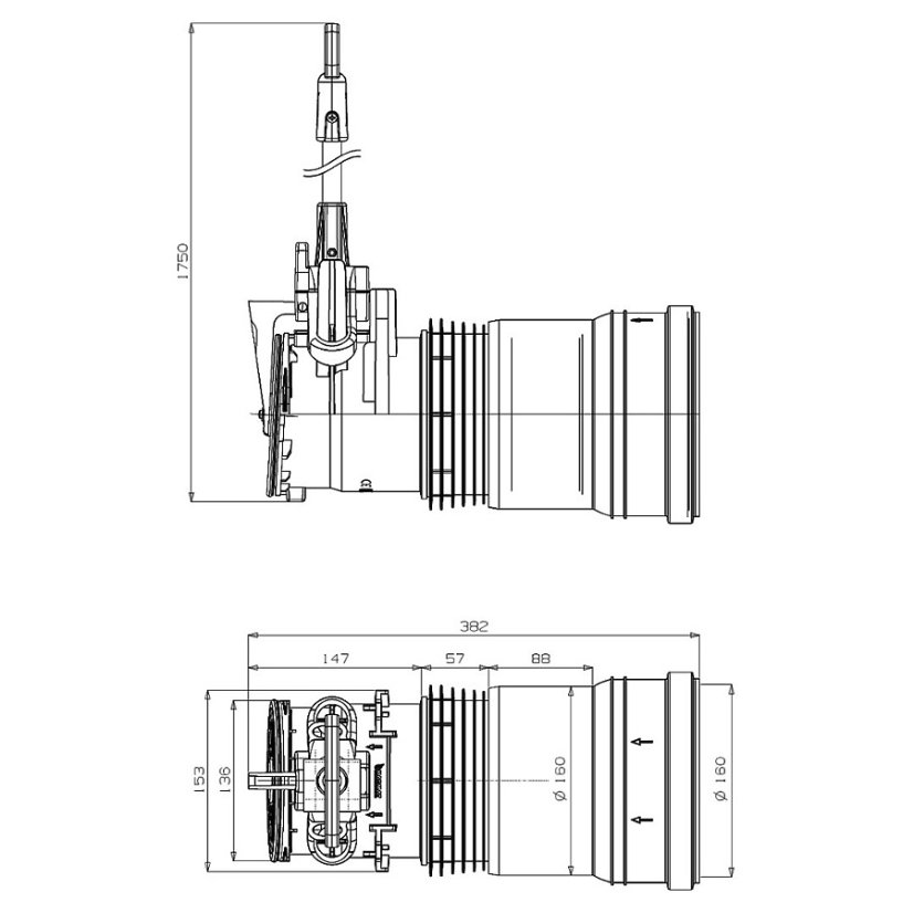 Zpětná klapka univerzální pro plastová šacht.dna - DN: DN 110