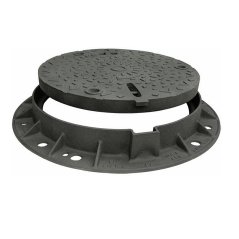 Silniční litinový poklop USI 850 JW - E600, s kruhovým rámem, vodotěsný