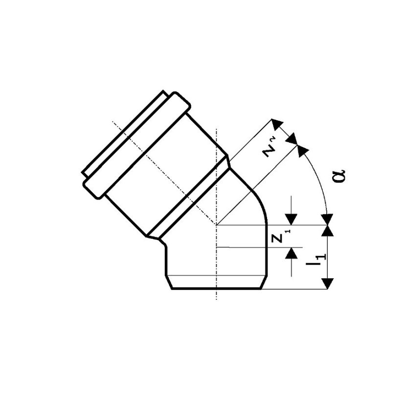 KG 2000 -  PPKGB - koleno DN500 - Úhel kolena: 15°