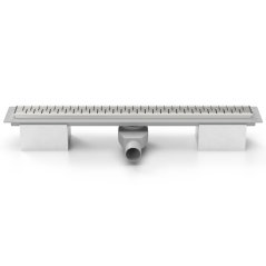 Lineární plastový žlab DN 50 s otočným sifonem 360°, nerez rámeček, MEDIUM