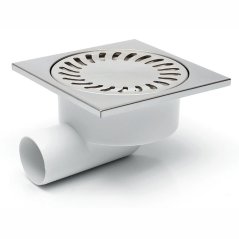 Podlahová vpusť boční DN50/95, NEPTUN, nerez rámeček, mřížka SUN