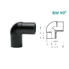 KOLENO 90°  – DLOUHÉ PROVEDENÍ - BW 90°