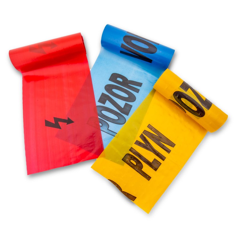 Fólie modrá "POZOR VODA" - Fólie - šíře x délka: 220 mm x 20 m