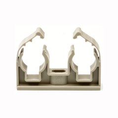 Dvojpříchytka na potrubí z plastu s klipem