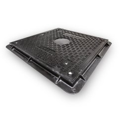 Poklop kompozitní čtvercový 600x600 mm, zatížení B125, uzamykatelný