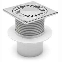 Podlahová vpusť spodní DN110, límec, nerez rámeček, mřížka SUN