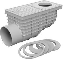 Lapač střešních splavenin UNIVERZÁLNÍ boční odtok "GAJGR" DN 110 mm šedý