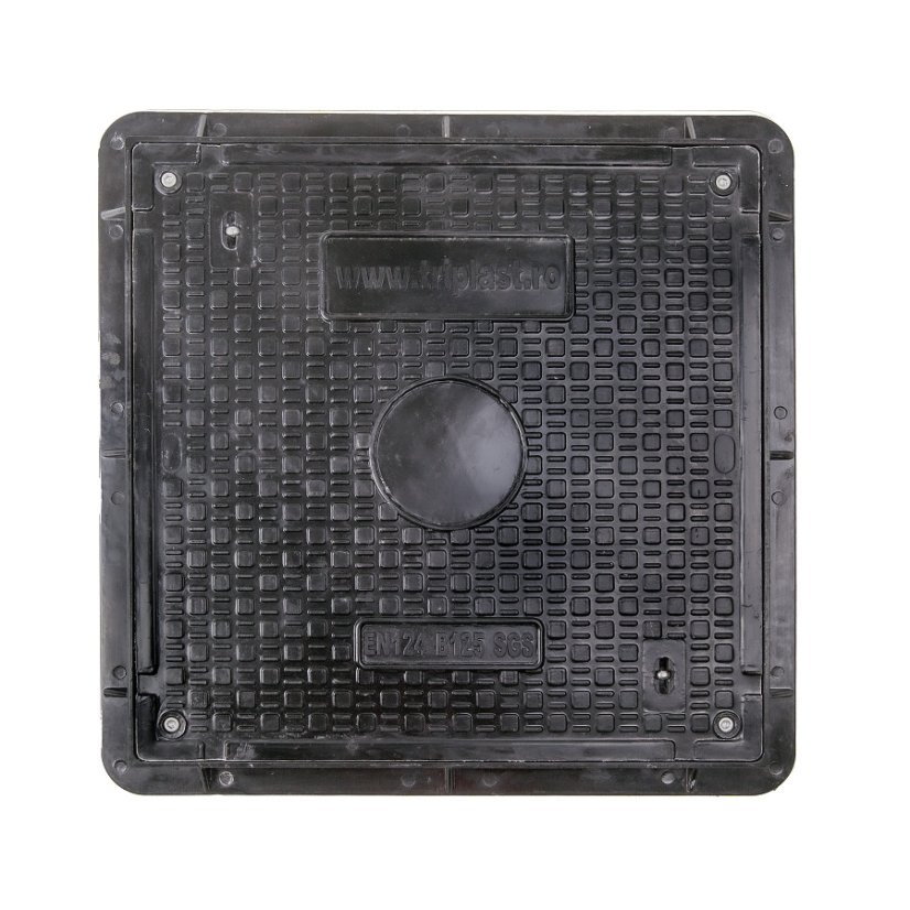 Poklop kompozitní čtvercový 600x600 mm, zatížení B125, uzamykatelný