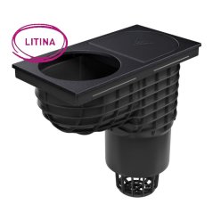 Lapač střešních splavenin spodní DN160, litinový povrch