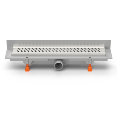 Lineární plastový žlab DN 40, ke stěně, nerez rámeček, HARMONY