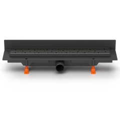 Lineární plastový žlab DN 40, ke stěně, černý, DROPS