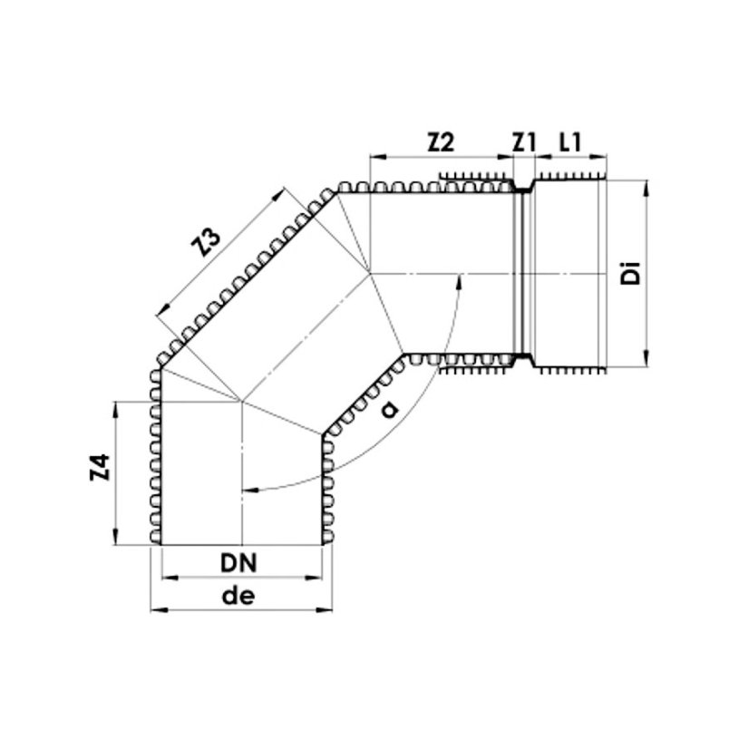 INCOR PP koleno 300 - Úhel kolene: 30°