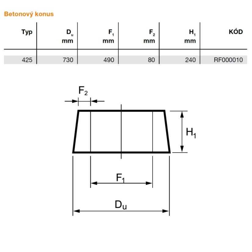 Betonový konus Ø 425
