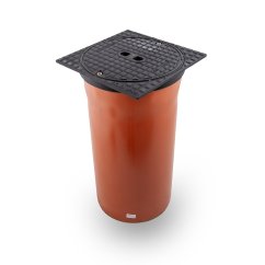 Litinový čtvercový poklop, zatížení B125, včetně teleskopu DN 315