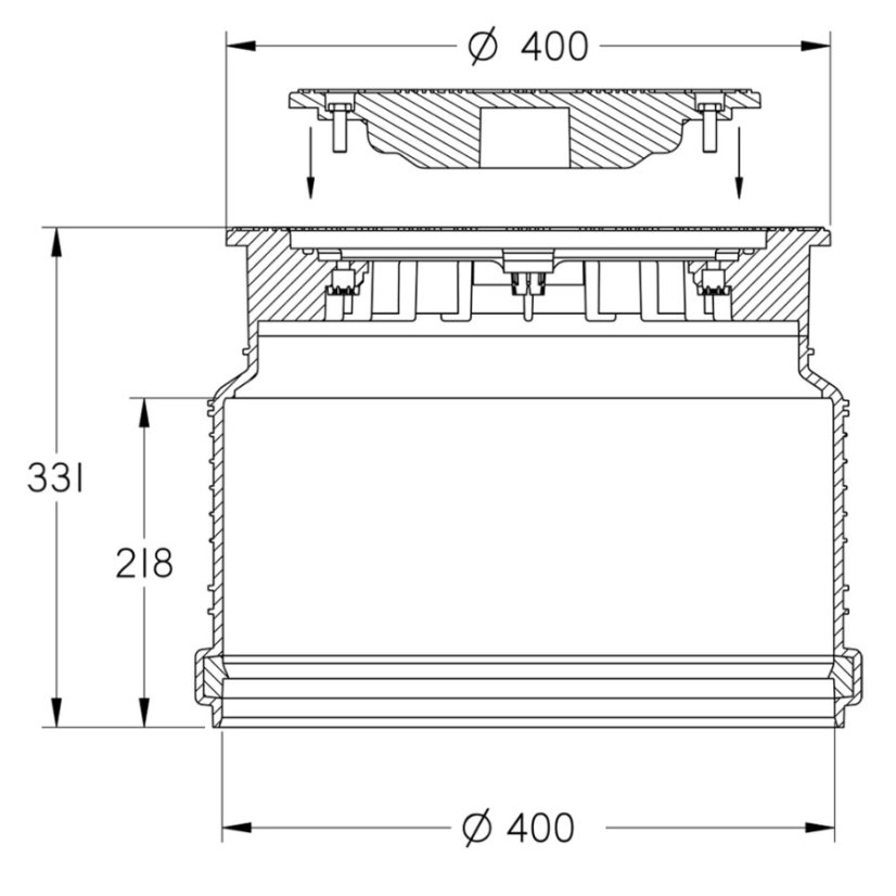 Mříž na hladkou rouru  KG 400 - A15