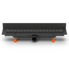 Lineární plastový žlab DN 40, ke stěně, černý, HARMONY