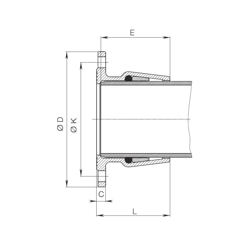 PŘÍRUBOVÉ SPOJENÍ PRO PE POTRUBÍ  PN16 č.5500 - Dimenze PE: 50/63