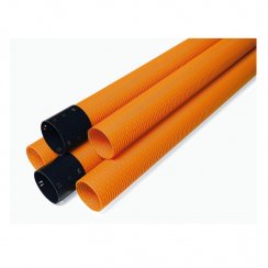 Drenážní trubka DN 200 Opti drän z PVC-U se spojkou, oranžová, děrovaná - tyč 2,5m