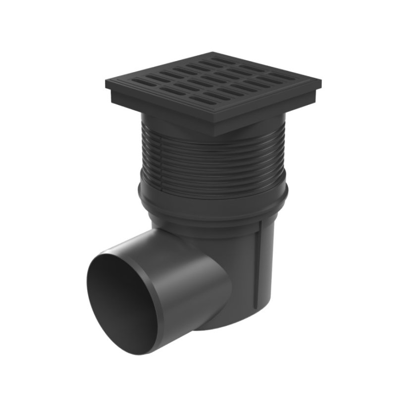 Kanalizační vpusť boční, plovák NEPTUN, plastová mřížka 150x150 - DN: 110, Límec: bez límce