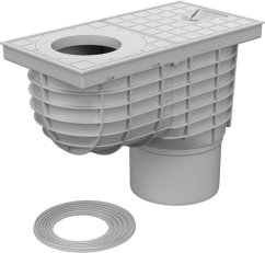 Lapač střešních splavenin "GAJGR" spodní odtok DN 125 – STANDARD šedý