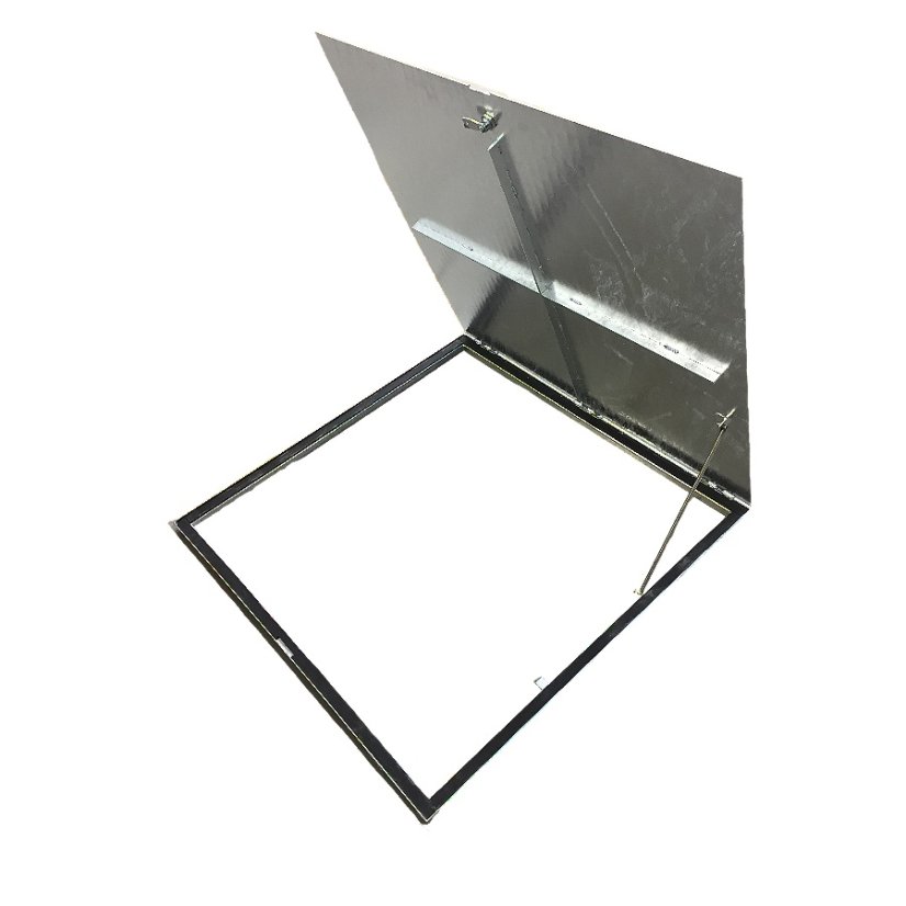 Chodníkový ocelový poklop, černá barva, třída A15, s těsněním a uzamykáním - Rozměr vnitřní: 1000 x 800