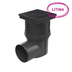 Kanalizační vpusť boční, suchá klapka, litinová mřížka 150x150