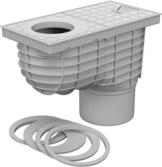 Lapač střešních splavenin "GAJGR", spodní odtok DN 125 mm šedý